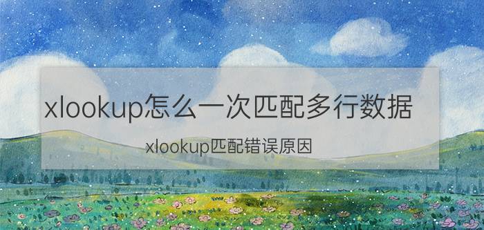 xlookup怎么一次匹配多行数据 xlookup匹配错误原因？